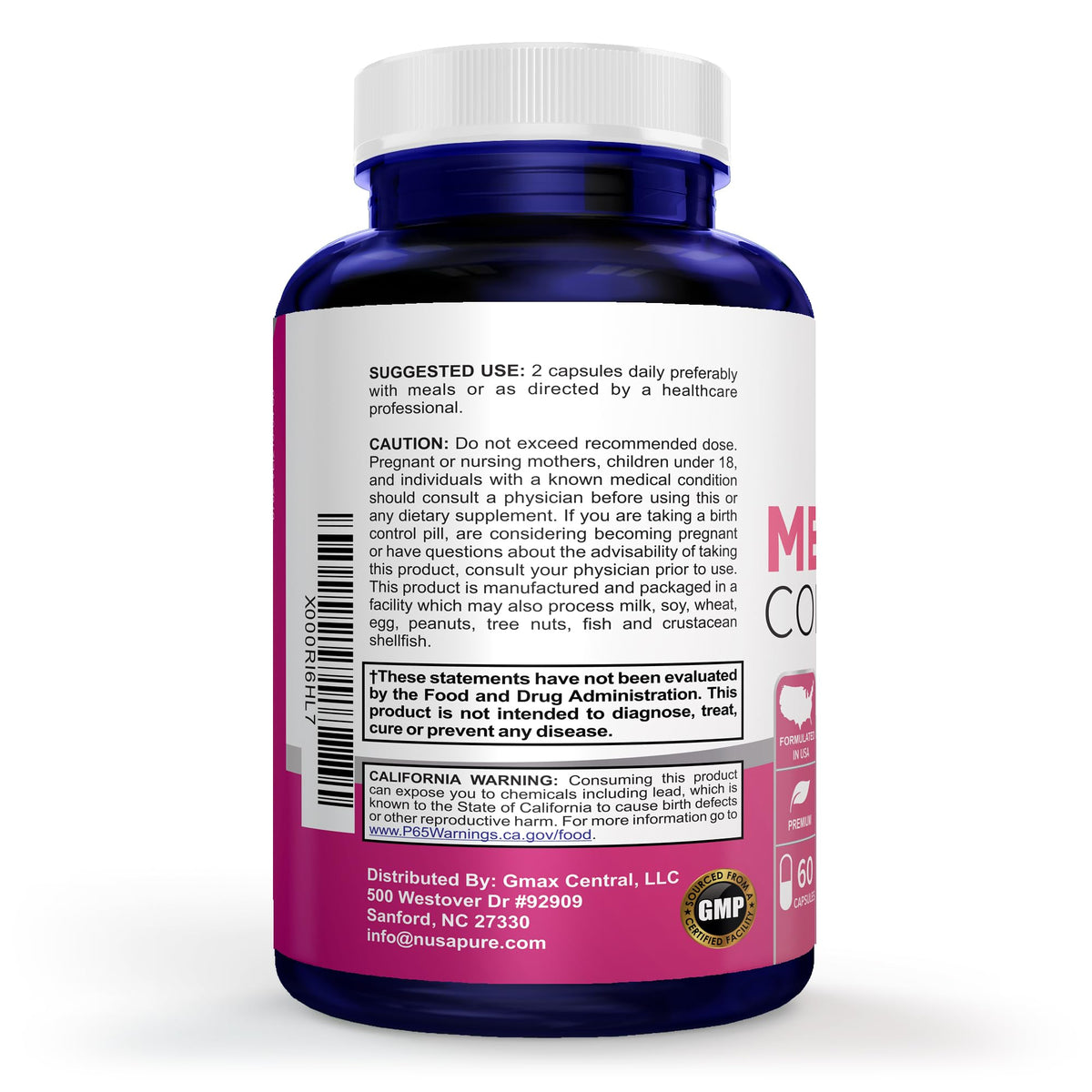 NusaPure Menopause Complex : Black Cohosh and Herbal Ingredients - 60 Capsules NusaPureBuy Supplements Australia