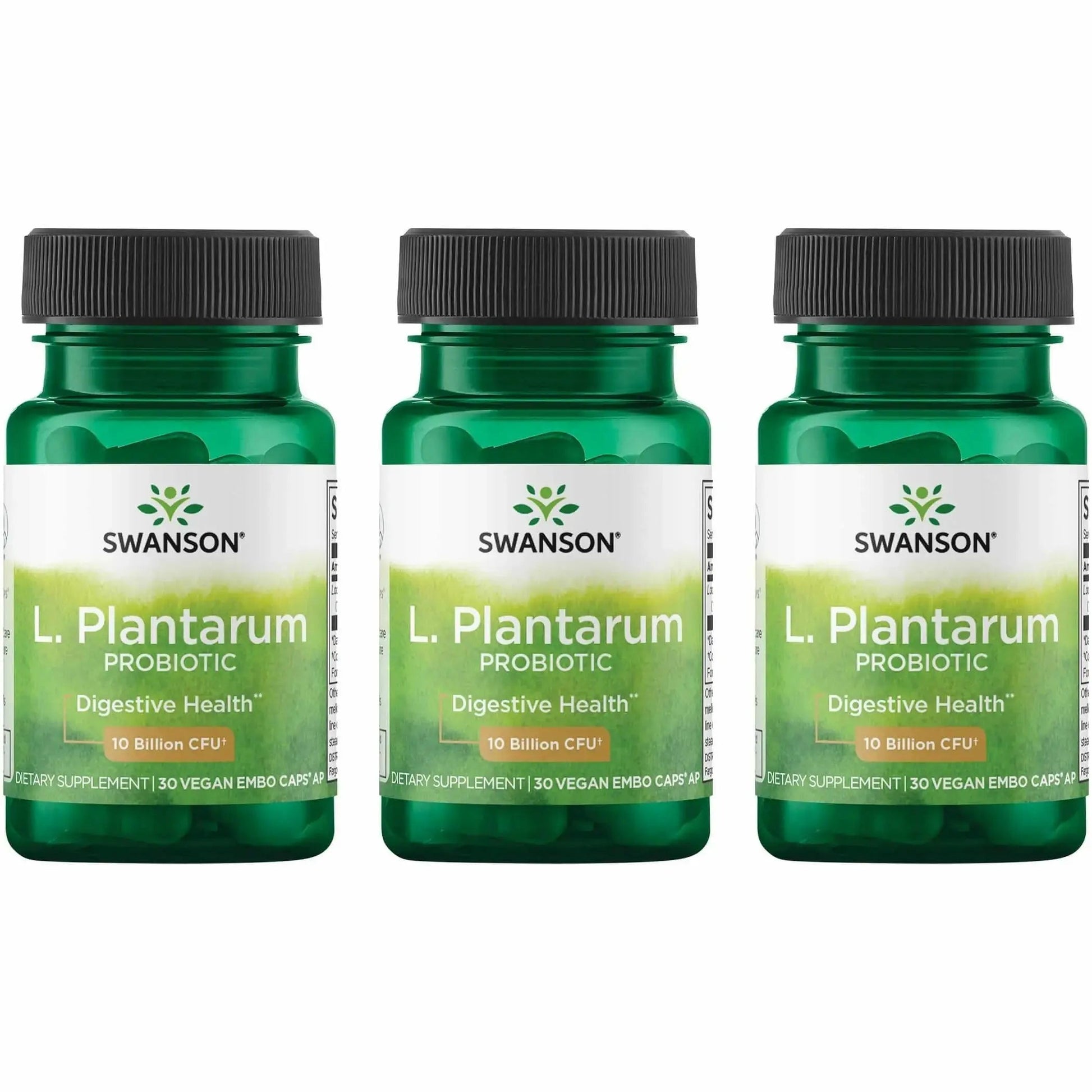 Swanson L. Plantarum - 10 Billion CFUs - Probiotic Supplement for Occasional Gas & Bloating - Supports Lower GI Tract Health* - No Refrigeration Needed - Non-GMO - 30 Vegan Capsules (3 Pack) SwansonBuy Supplements Australia