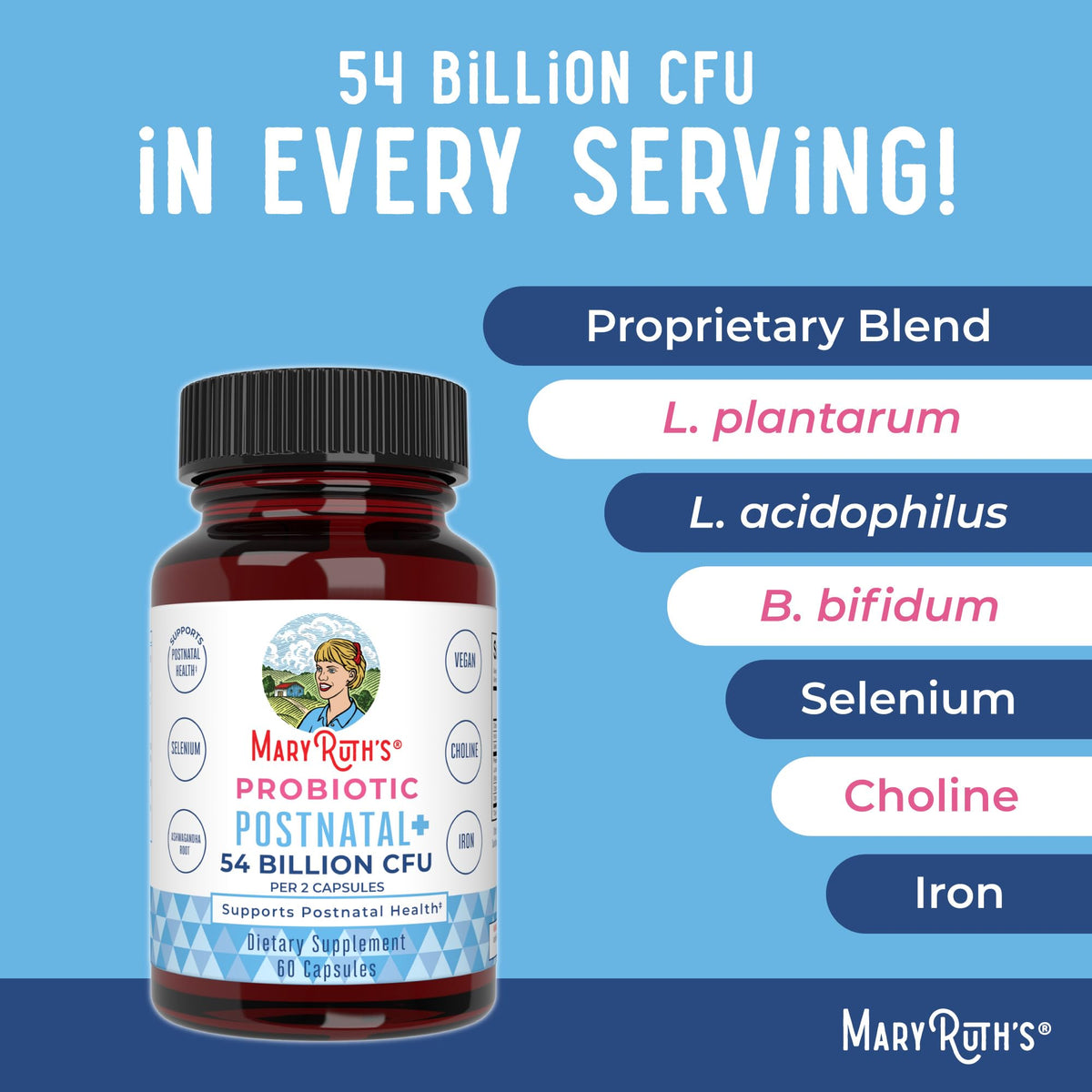 MaryRuth Organics Postnatal Probiotics for Breastfeeding Women | Nursing Probiotic Capsules with Vitamins | Minerals & Antioxidants | 54 Billion CFU | Non-GMO | Vegan | 30 Servings MARYRUTH'SBuy Supplements Australia
