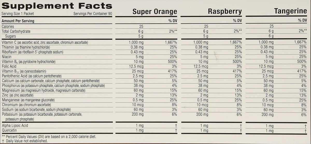 Emergen-C 1,000 mg Vitamin C Dietary Supplement Drink Mix, Super Orange/Raspberry Emergen-CBuy Supplements Australia