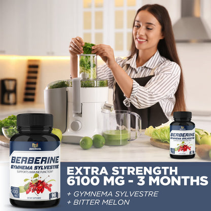 BMVINVOL 5-in-1 Berberine Supplement 6100mg with Ceylon Cinnamon, Gymnema BMVINVOLBuy Supplements Australia