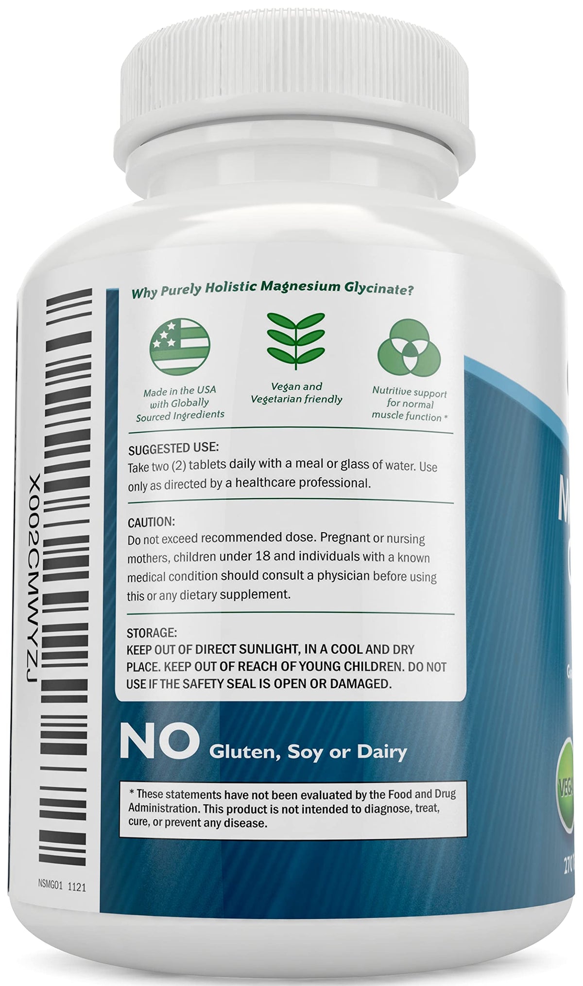 Magnesium Glycinate 400mg - 270 Magnesium Tablets (not Capsules) - 400 mg Elemental Magnesium - Highly Bioavailable - Vegan and Vegetarian - for Improved Sleep, Stress Relief & Cramp Defense Purely HolisticBuy Supplements Australia
