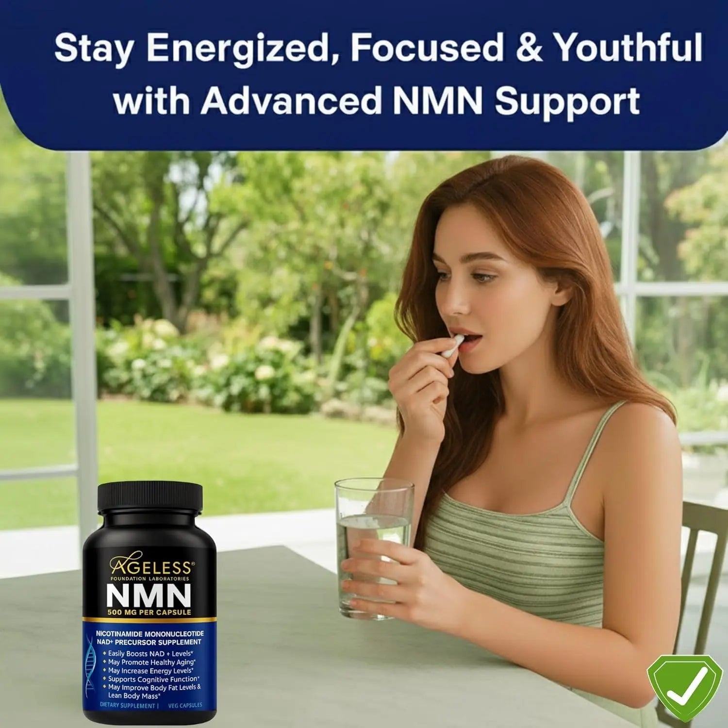 NMN Supplement 500mg Nicotinamide Mononucleotide | Supports NAD+ Levels, Energy, Cognitive Function, Muscle Health & Healthy Body Composition – Capsules (30) Ageless Foundation LaboratoriesBuy Supplements Australia