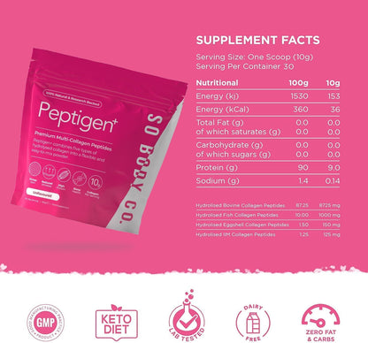 SoBodyCo Premium Collagen Supplement, Unique 5 Types of Collagen Powder, 300000mg, Collagen Peptides, Collagen So Body CoBuy Supplements Australia