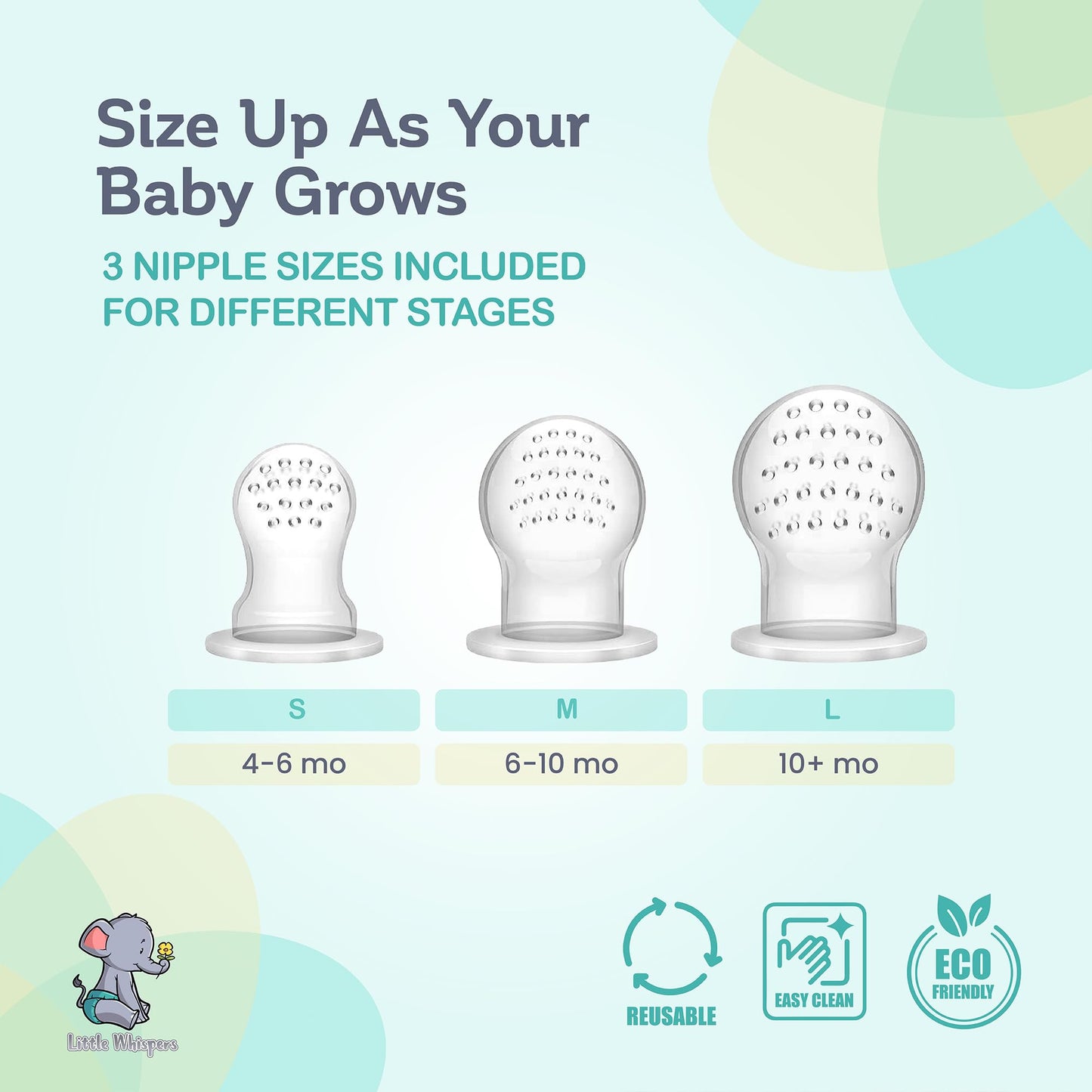 LittleWhispers Baby Fruit & Food Feeder Pacifier - Pacifier Feeders for Fresh Fruit or Frozen Breastmilk - Infant Teething Relief - Set of 2 Little Whispers buy supplements Au
