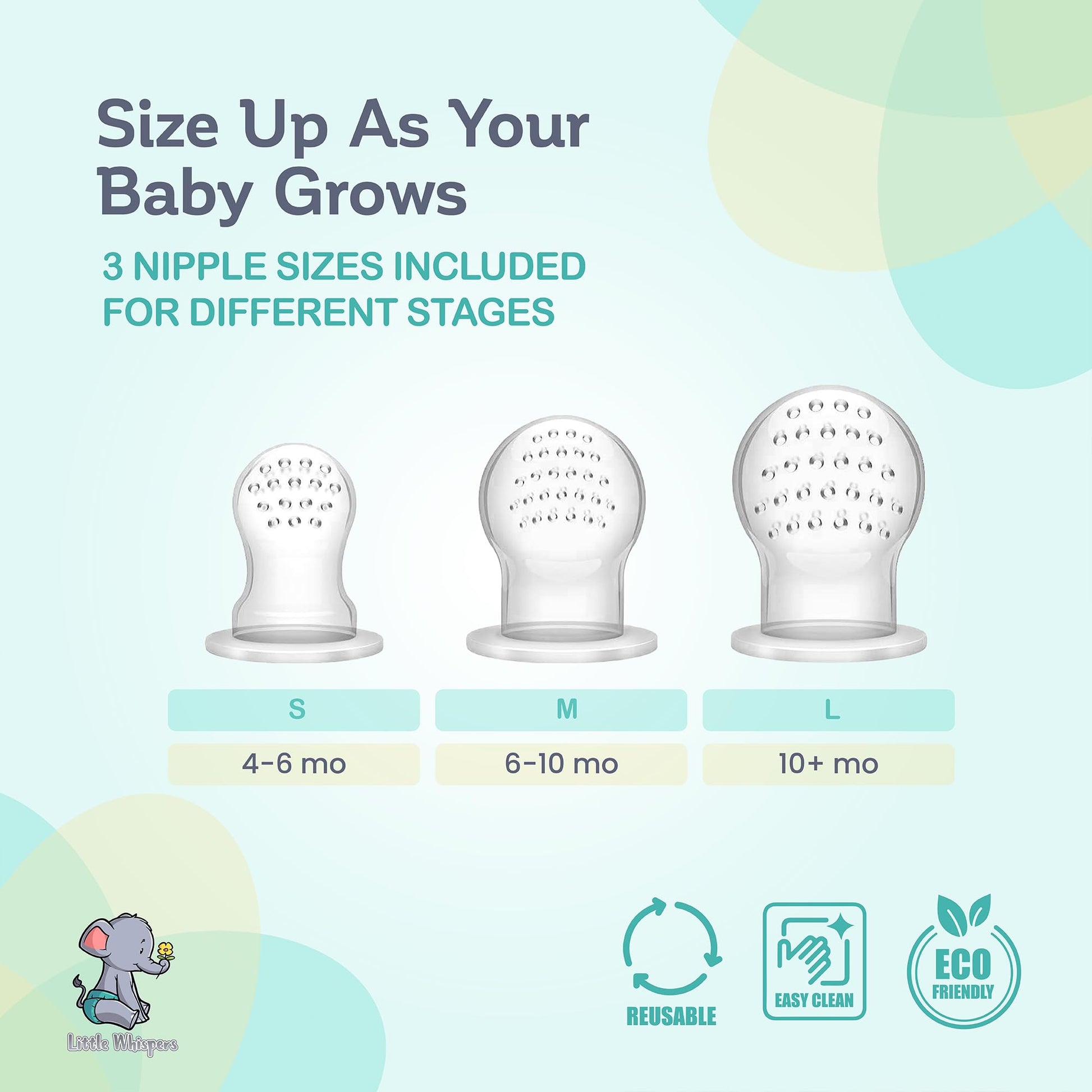 LittleWhispers Baby Fruit & Food Feeder Pacifier - Pacifier Feeders for Fresh Fruit or Frozen Breastmilk - Infant Teething Relief - Set of 2 Little Whispers buy supplements Au