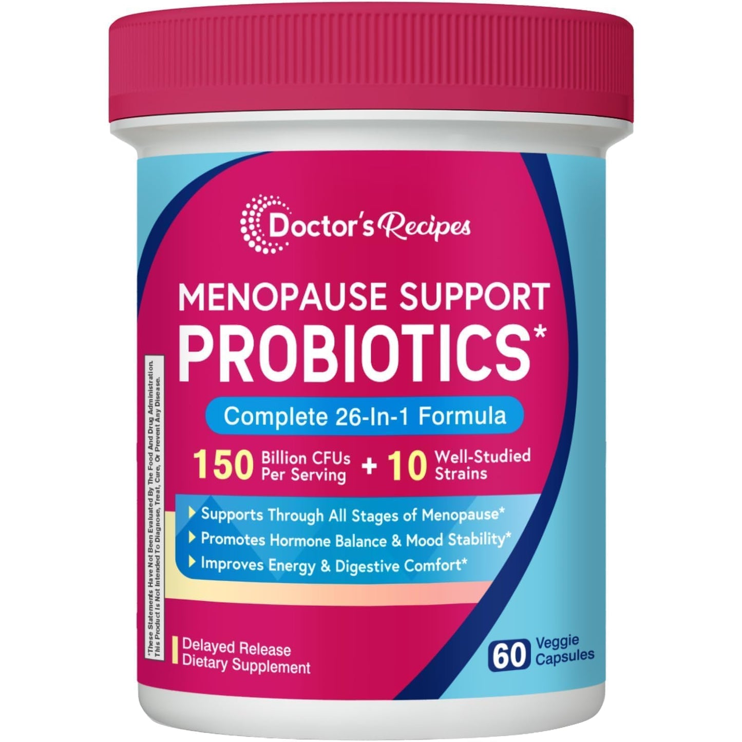 Doctor's Recipes Menopause Probiotic Supplements for Women, Black Cohosh for Menopause Hot Flashes, Probiotics with Ashwagandha, Dong Quai, Supports Energy, 60 Capsules Doctor's RecipesBuy Supplements Australia