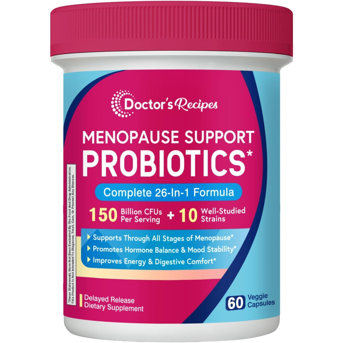 Doctor's Recipes Menopause Probiotic Supplements for Women, Black Cohosh for Menopause Hot Flashes, Probiotics with Ashwagandha, Dong Quai, Supports Energy, 60 Capsules Doctor's RecipesBuy Supplements Australia