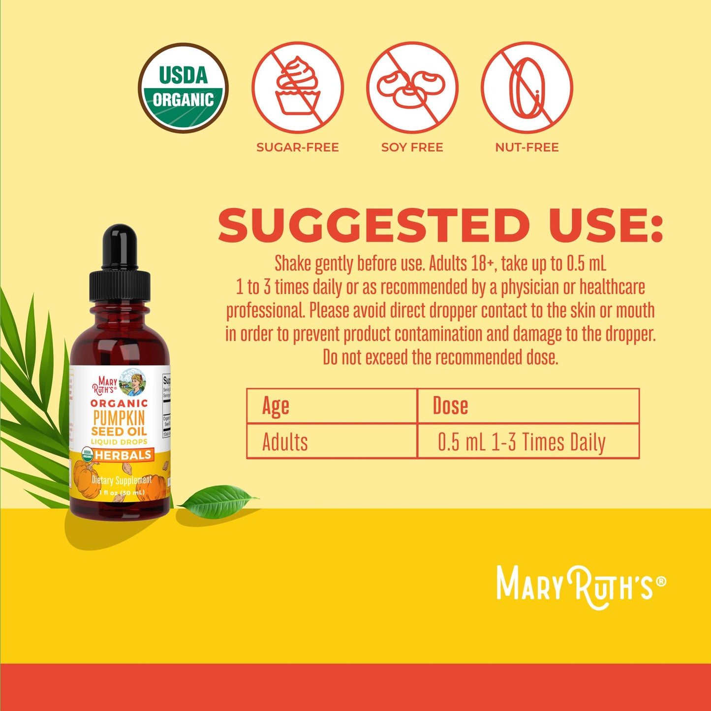 MaryRuth Organics Pumpkin Seed Oil Cold Pressed | 2 Month Supply | USDA Organic Pumpkin Seed Liquid Drops for Men and Women | Urinary Health in Men | Sugar Free | Vegan | Non-GMO | 60 Servings MARYRUTH'SBuy Supplements Australia