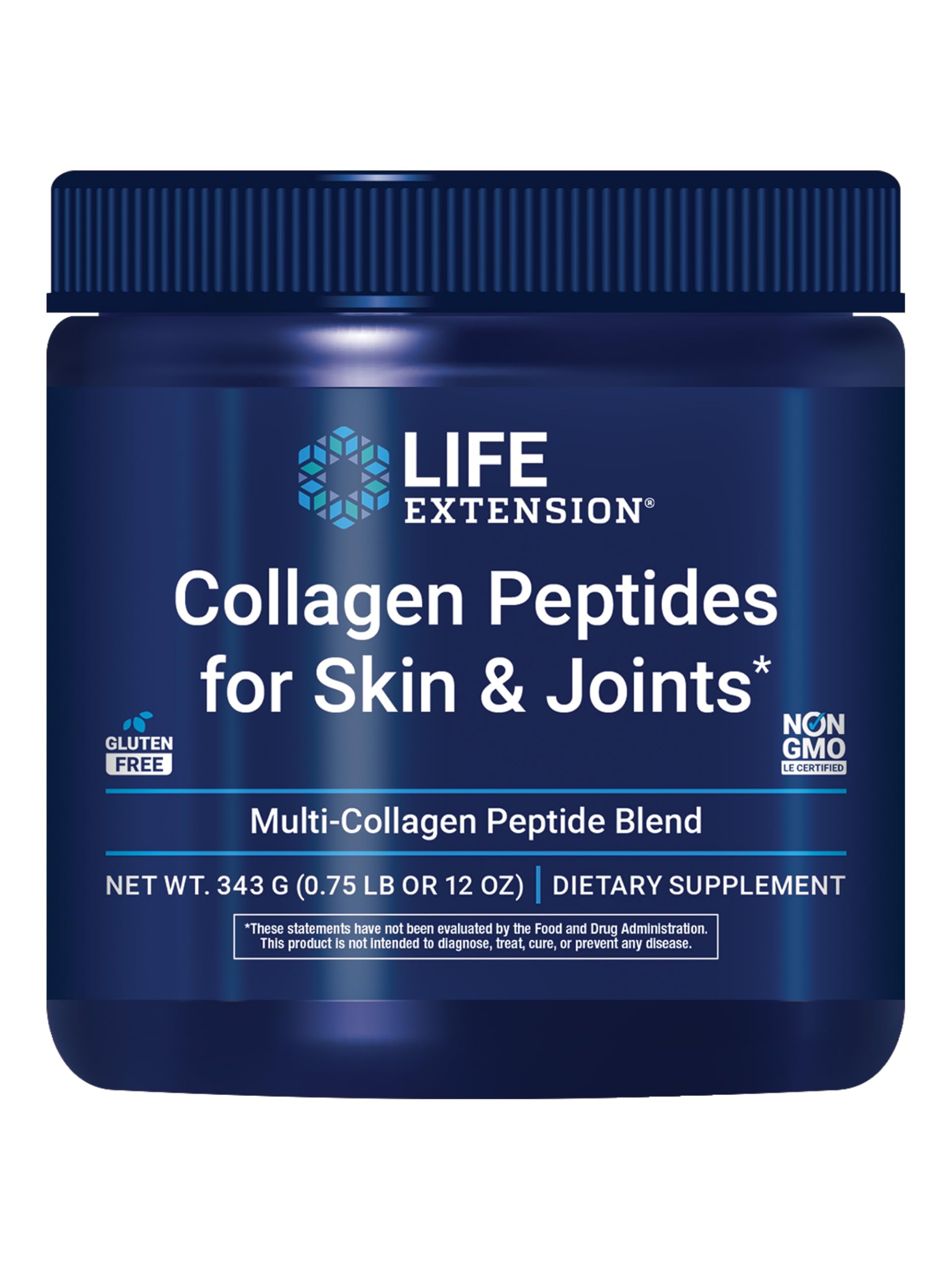 Life Extension Collagen Peptides for Skin & Joints, Collagen Types I, II & III in an Easy-Mix Powder, Gluten Free, Non-GMO, net Weight 343 Grams Life ExtensionBuy Supplements Australia