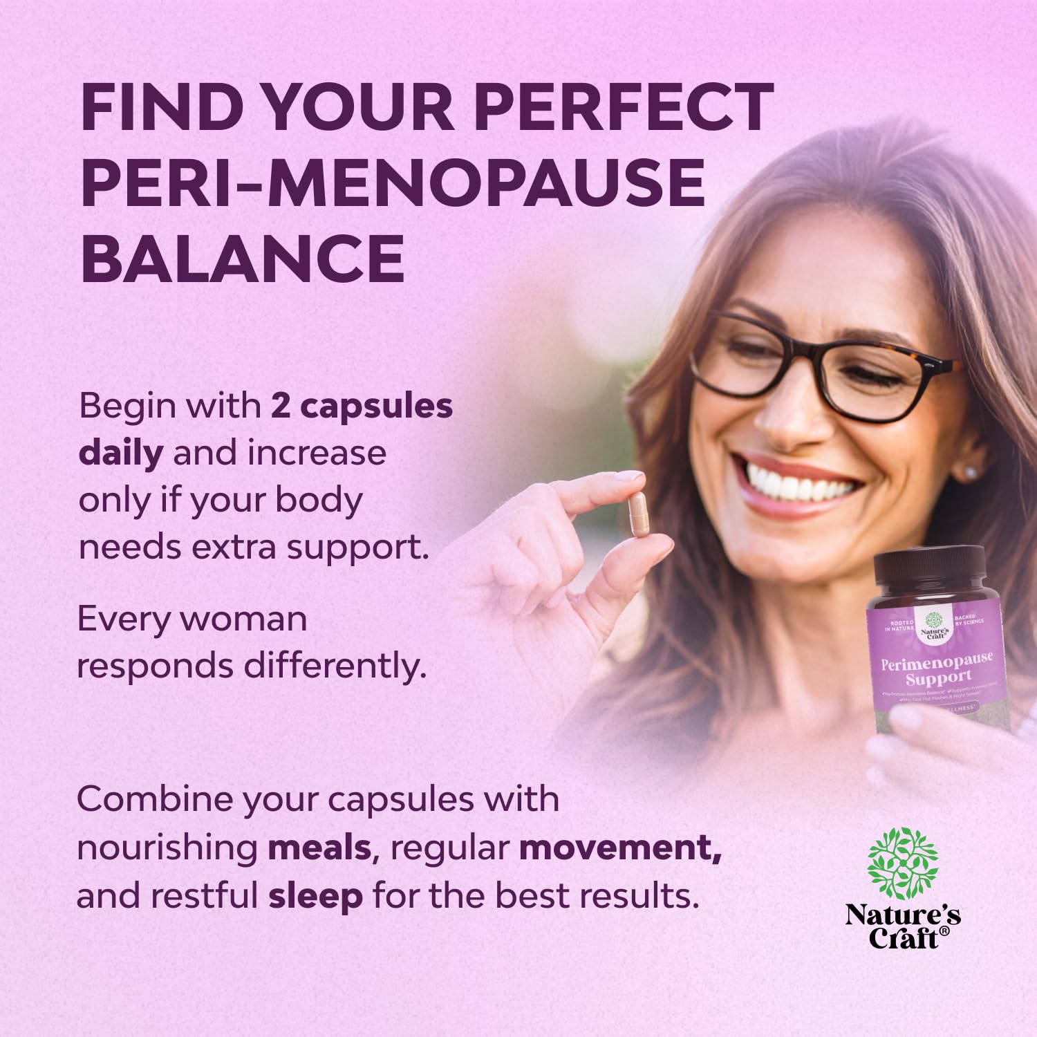 Complete Perimenopause Supplement for Women - Multibenefit Menopause Ease for Women with Maca Root Vitex Berry & Black Cohosh for Hot Flashes Night Sweats Hormone Balance and Mood Support - 120 Count Natures CraftBuy Supplements Australia