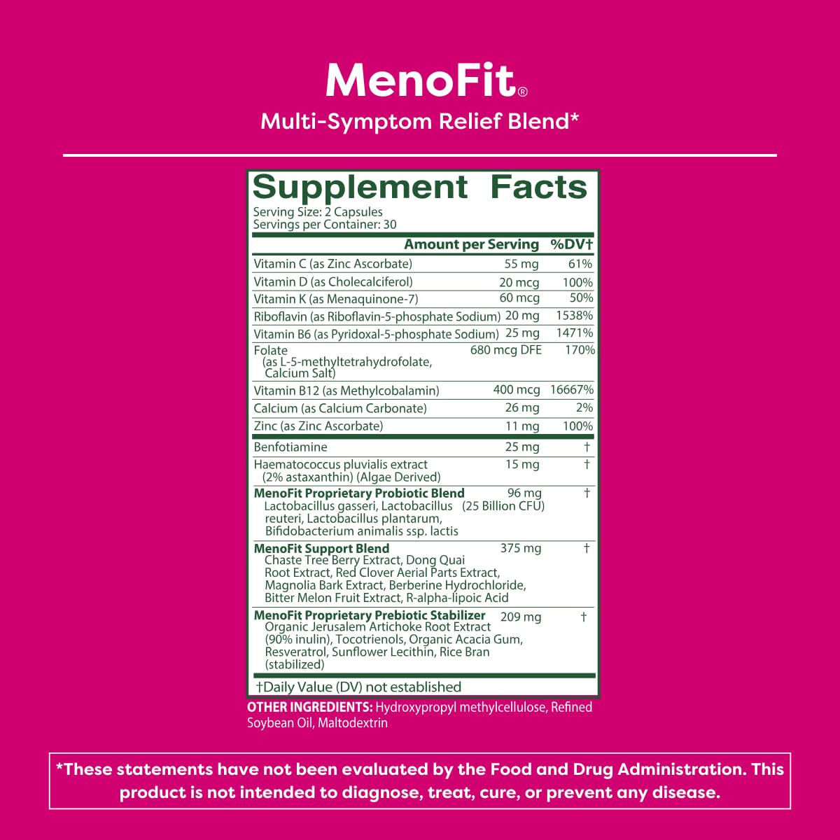 MENOLABS MenoFit, Menopause Supplements for Women - 60 Capsules - Advanced Women’s Probiotic with Vitamins and Red Clover for Gut Health, Hot Flashes and Hormone Balance for Women MENOLABSBuy Supplements Australia
