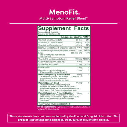 MENOLABS MenoFit, Menopause Supplements for Women - 60 Capsules - Advanced Women’s Probiotic with Vitamins and Red Clover for Gut Health, Hot Flashes and Hormone Balance for Women MENOLABSBuy Supplements Australia