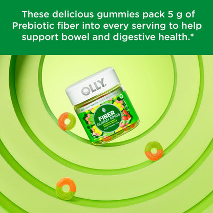 OLLY Fiber Gummy Rings, 5g Prebiotic Fiber, FOS (Fructo-oligosaccharides), Digestive OLLYBuy Supplements Australia