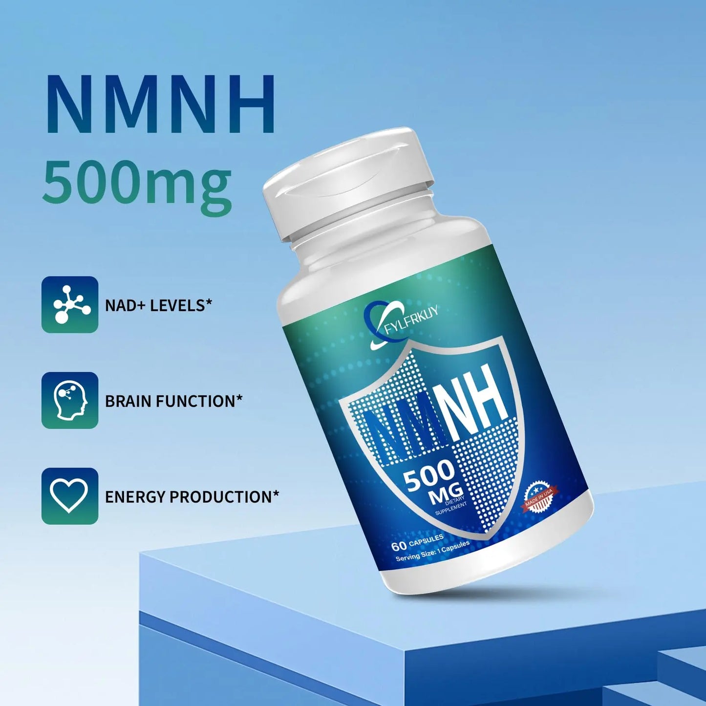 FYLFRKUY New NMNH 500mg Per Serving (Dihydronicotinamide Mononucleotide), NAD 𝐒𝐮𝐩𝐩𝐥𝐞𝐦𝐞𝐧𝐭𝐬 Pure Organic, More Effective Than NMN for Anti-Aging, Energy, Immunity, Focus - 60 Count FYLFRKUYBuy Supplements Australia