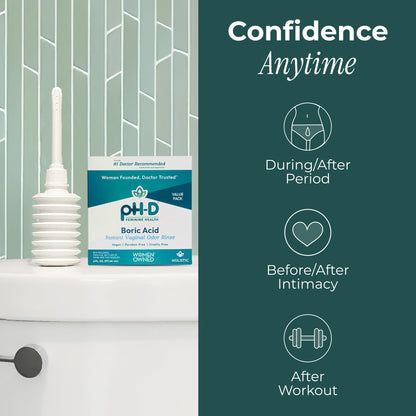 pH-D Feminine Health Support - Instant Odor Rinse with Boric Acid for Vaginal Odor - Vegan, Paraben-Free, Cruelty-Free, 6 Fl Oz Total, (3 Fl Oz, Pack of 2) pH-D Feminine Health SupportBuy Supplements Australia