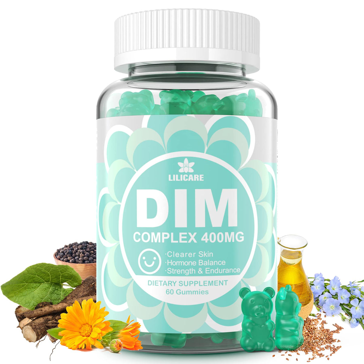 DIM Supplement Women 400mg, Estrogen Supplement for Women, Sugar Free DIM Gummies for Men & Women w/ Biotin, Flaxseed Oil, Burdock, Calendula, BioPerine for Hormone Balance, Menopause & Prostate 60Cts EnvyDealBuy Supplements Australia