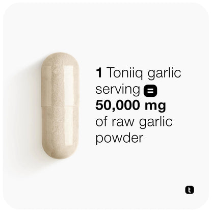 Toniiq Garlic Capsules with 10,000mcg Allicin - Odorless - 50:1 Extract for Maximum Potency - Third-Party Lab Tested - 60 Vegetarian Capsules Toniiq buy supplements Au
