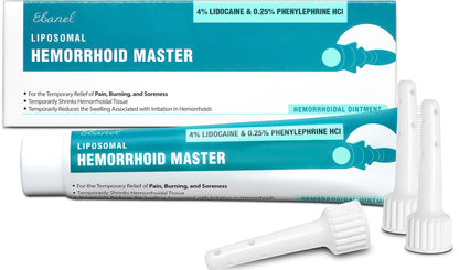 Ebanel 4% Lidocaine Hemorrhoid Treatment Ointment with Phenylephrine, Witch Hazel, Vitamin B6, Zinc Oxide, Frankincense, External and Internal Hemorrhoids Treatment Burn Itch Pain Relief Anal Cream EbanelBuy Supplements Australia
