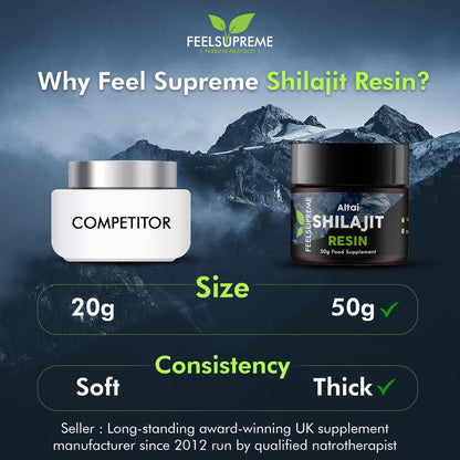 Natural Black Altai Shilajit Resin Large (50g) Pot | 100% Pure Additive Free | 80 Trace Feel SupremeBuy Supplements Australia