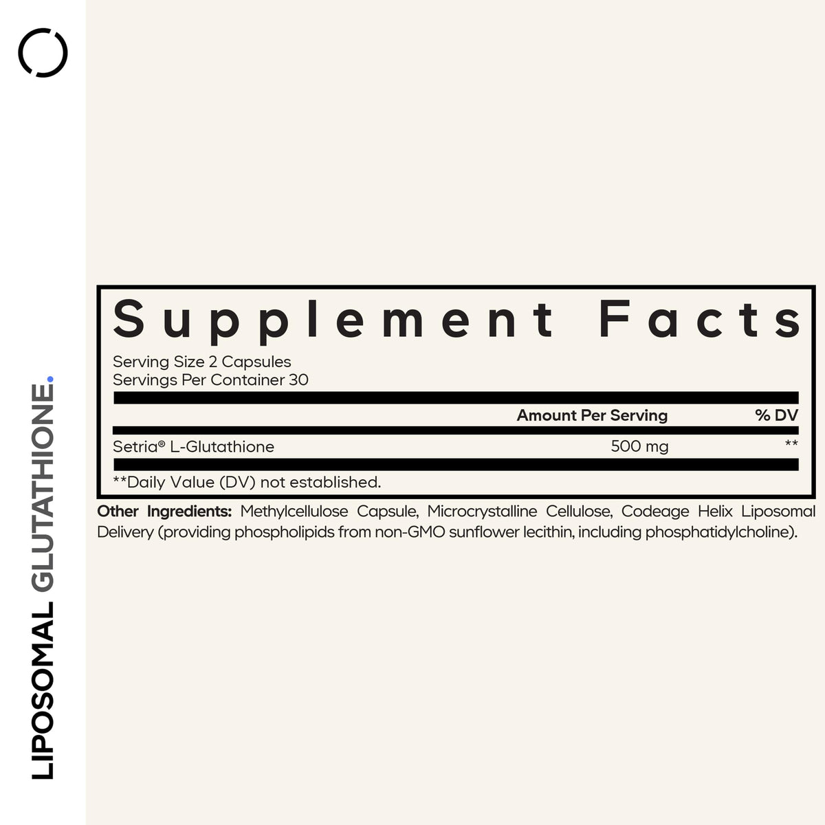 Codeage Liposomal Glutathione Supplement - Pure Reduced Setria L-Glutathione, Liposomal Delivery, Phospholipid Complex - Encapsulated Glutathione Powder Pills