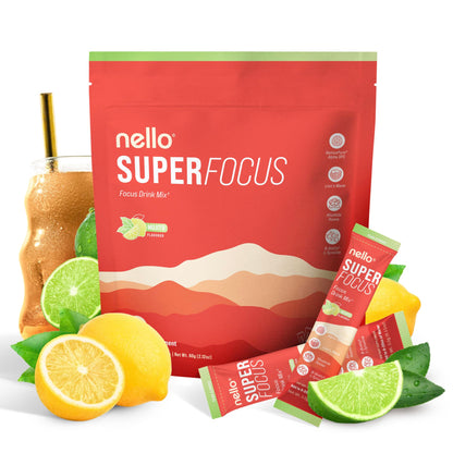 Nello Superfocus Mojito – Nootropic Focus Drink Mix, 20 On-The-Go Packets, Alpha GPC, Lion’s Mane, Rhodiola, Sugar-Free NelloBuy Supplements Australia