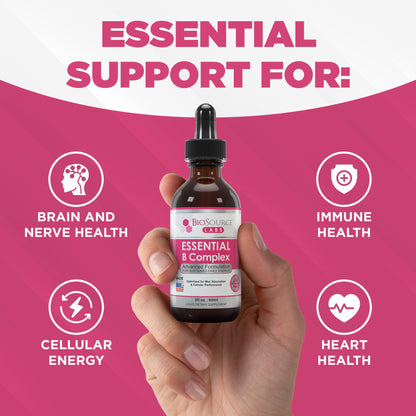 BioSource Labs Essential B Complex - Daily Vegan Vitamin B-Complex Sublingual Liquid BioSource LabsBuy Supplements Australia