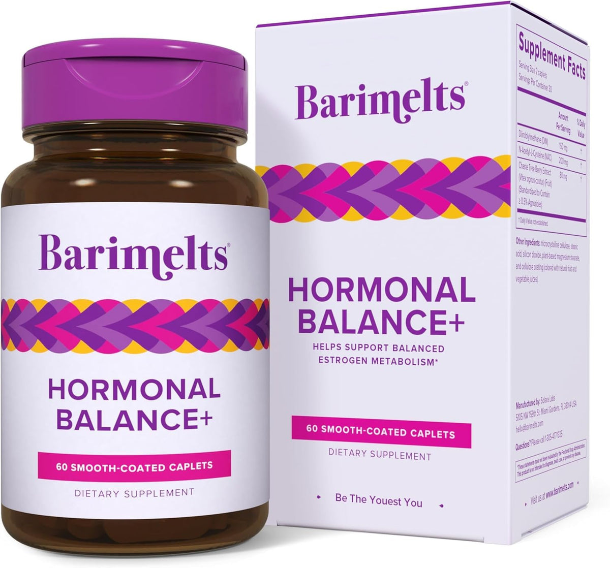 BariMelts Hormonal Balance+ for GLP-1 Users and Bariatric Patients - DIM, NAC & Chasteberry Supports Hormone Balance for Women - 60 Smooth-Coated Caplets (1-Month Supply) BariMeltsBuy Supplements Australia