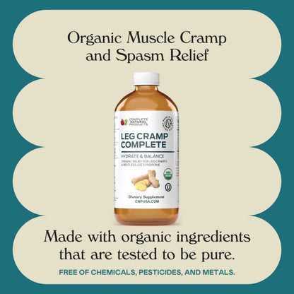 Organic Amish Leg Cramp Relief Liquid 16oz - Natural Muscle and Foot Support Supplement with Apple Cider Vinegar, Ginger, Garlic, Aloe, Fast Cramp Reducing Formula, Certified Organic, Made in USA Complete Natural ProductsBuy Supplements Australia