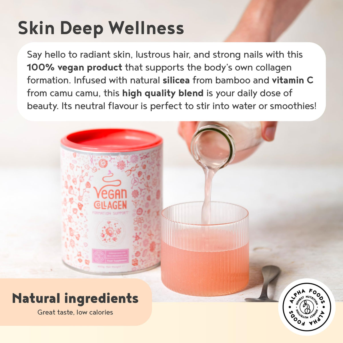 Vegan Collagen Powder with Hyaluronic Acid - Unflavoured 400g Powder Alpha FoodsBuy Supplements Australia