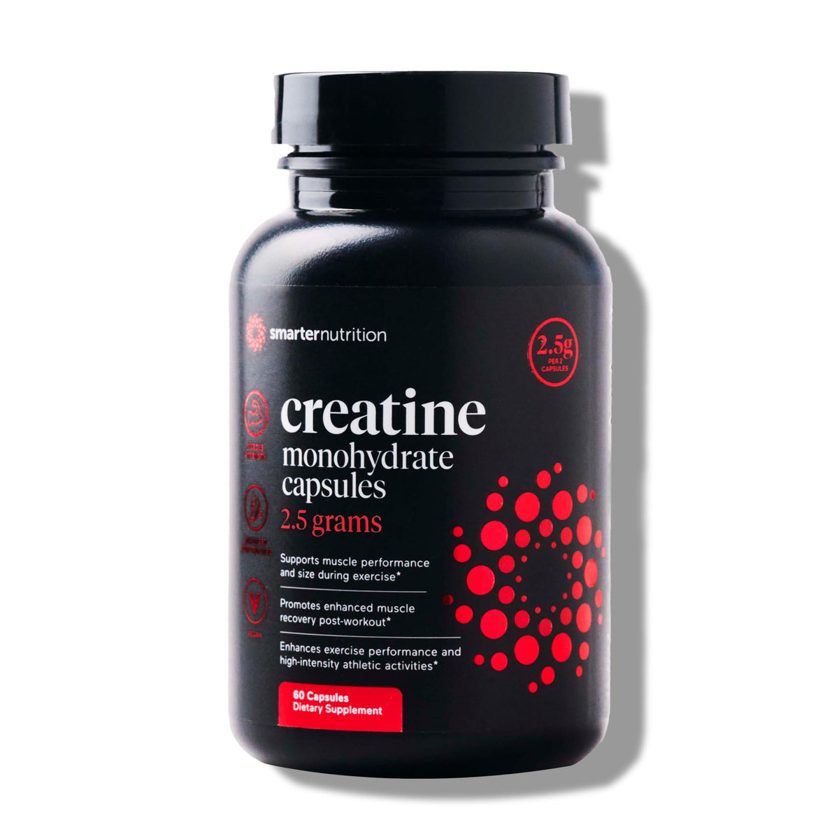 SMARTERNUTRITION Creatine Monohydrate Pills with 2500mg (2.5g) Per Serving, Vegan Capsules - Pre & Post Workout Recovery Support, Promotes Muscle Mass &. Endurance - 60 Count[30-Day Supply] SMARTERNUTRITIONBuy Supplements Australia