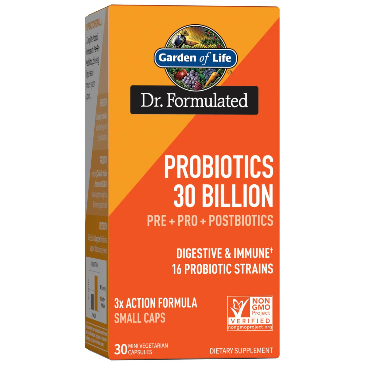 Garden of Life Dr Formulated Probiotics 30 Billion CFU Pre + Pro + Postbiotics for Men and Women Digestive and Immune Support, Potato, Acacia, Postbiotic Metabolites, 30 Mini Vegetarian Capsules Garden of LifeBuy Supplements Australia