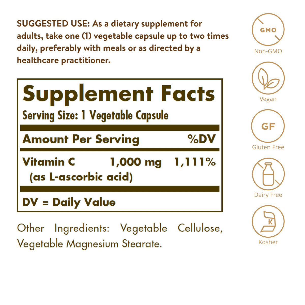 Solgar Vitamin C 1000mg - Healthy Immune System - Helps Fight Free Radicals - Vegan SOLGARBuy Supplements Australia