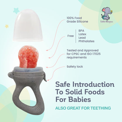 LittleWhispers Baby Fruit & Food Feeder Pacifier - Pacifier Feeders for Fresh Fruit or Frozen Breastmilk - Infant Teething Relief - Set of 2 Little Whispers buy supplements Au