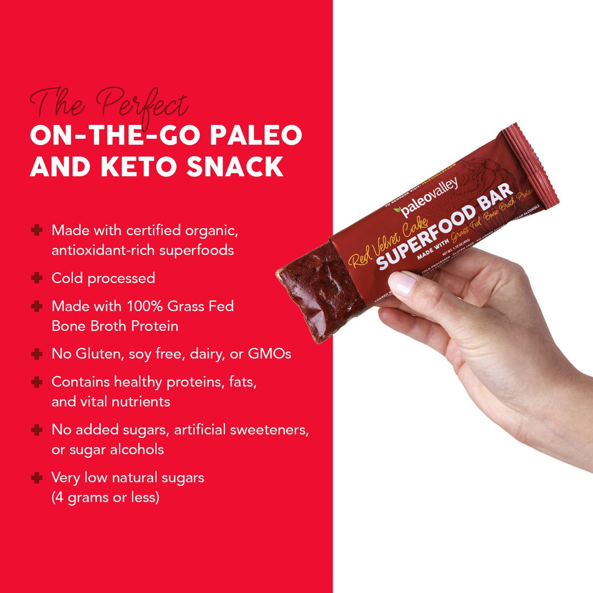 Paleovalley Superfood Bars – Red Velvet– 10 Pack – 9g Protein per Bar – Gluten-Free, Grain-Free, Paleo, Non-GMO – On-the-Go Snack PaleovalleyBuy Supplements Australia