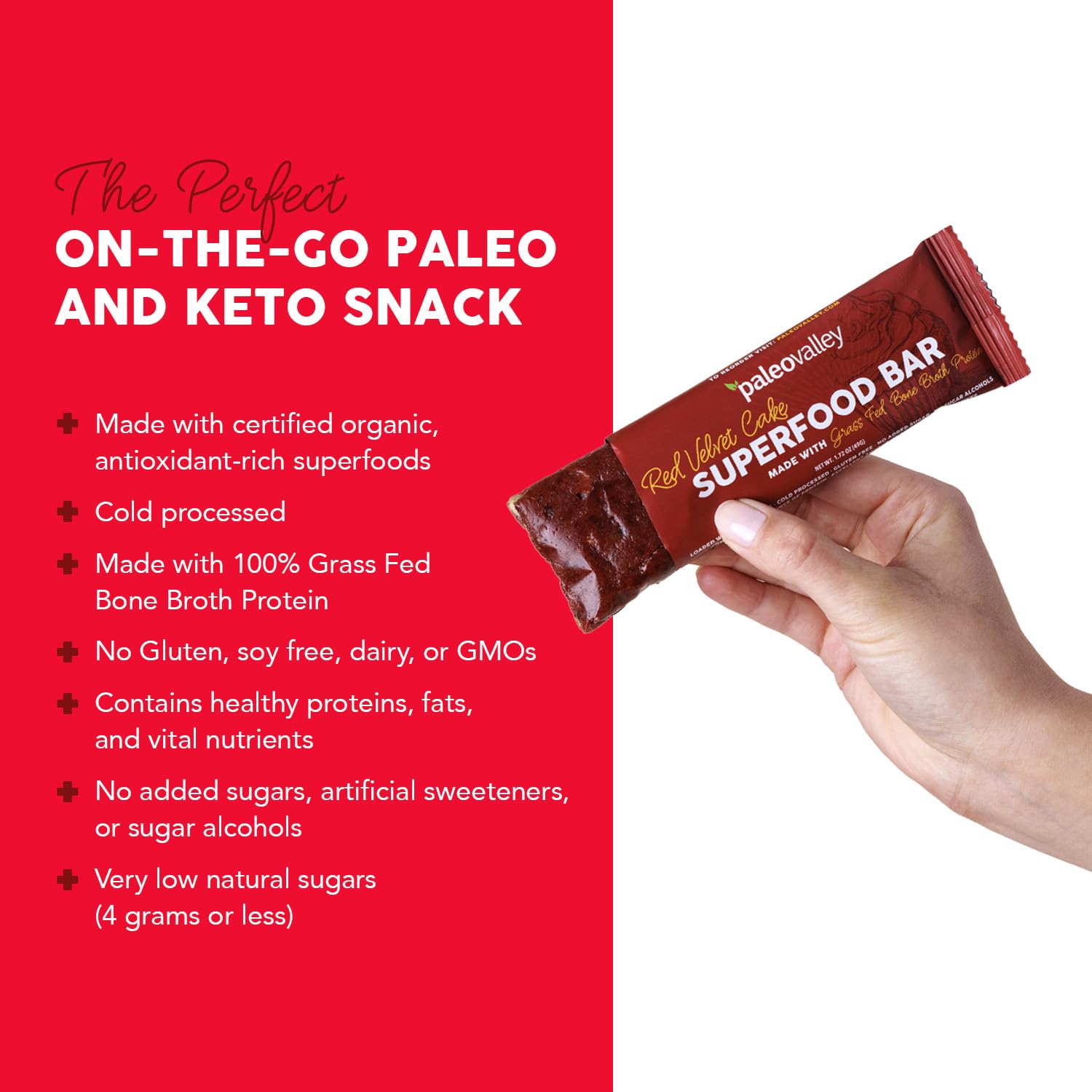 Paleovalley Superfood Bars – Red Velvet– 10 Pack – 9g Protein per Bar – Gluten-Free, Grain-Free, Paleo, Non-GMO – On-the-Go Snack PaleovalleyBuy Supplements Australia