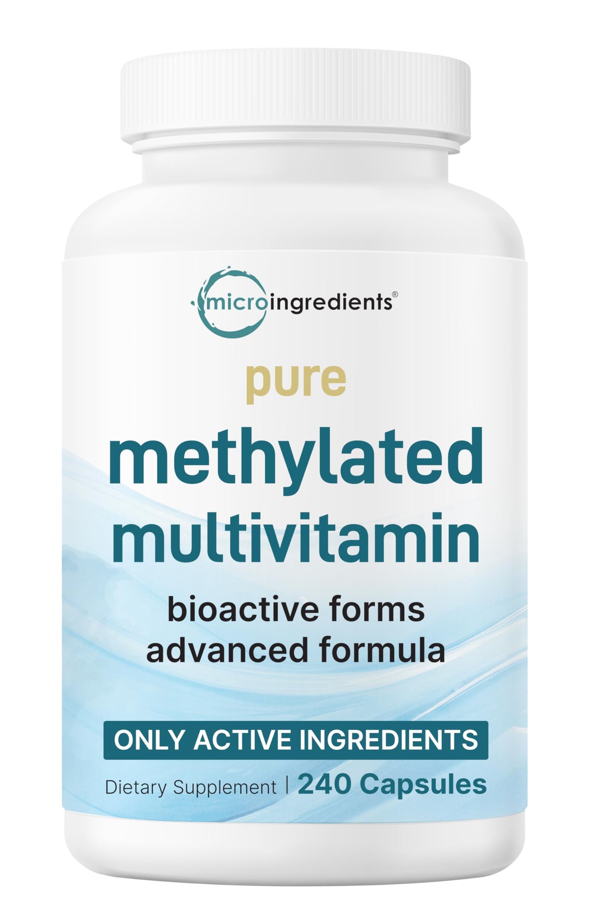 Micro Ingredients Pure Methylated Multivitamin, 240 Capsules | 19-in-1 Formula with Vitamins C, D, B12, Folate, Magnesium