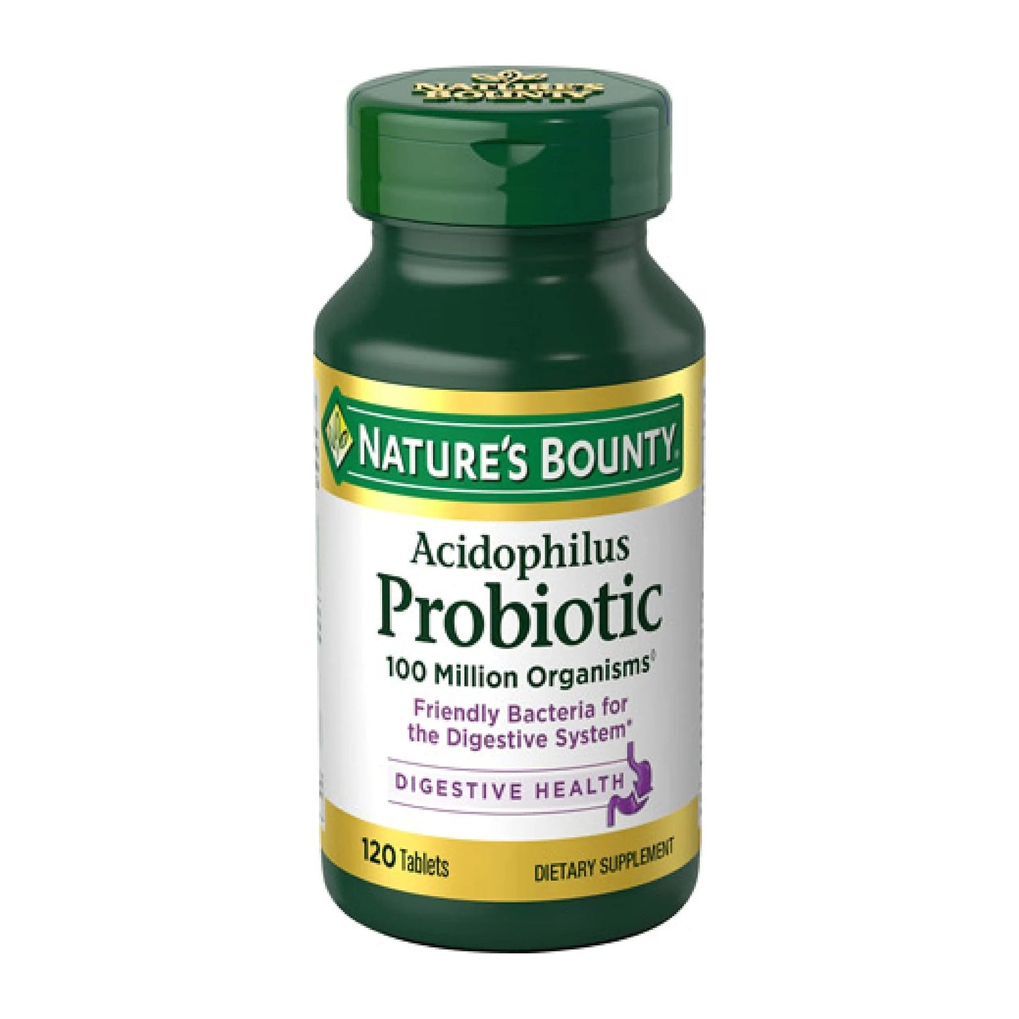 Nature's Bounty Lactobacillus Acidophilus Probiotic Supplement - Daily Probiotic for Women/Men Digestive Health, 100 Million Organisms, Vegetarian, 1 Serving per Day, 120 Tablets Nature's BountyBuy Supplements Australia
