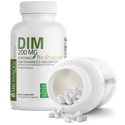 Bronson DIM Supplement 200 MG Diindolymethane with BioPerine for Enhanced Absorption, Estrogen Metabolism & Maintains Balanced Hormone Levels, 120 Vegetarian Capsules BronsonBuy Supplements Australia