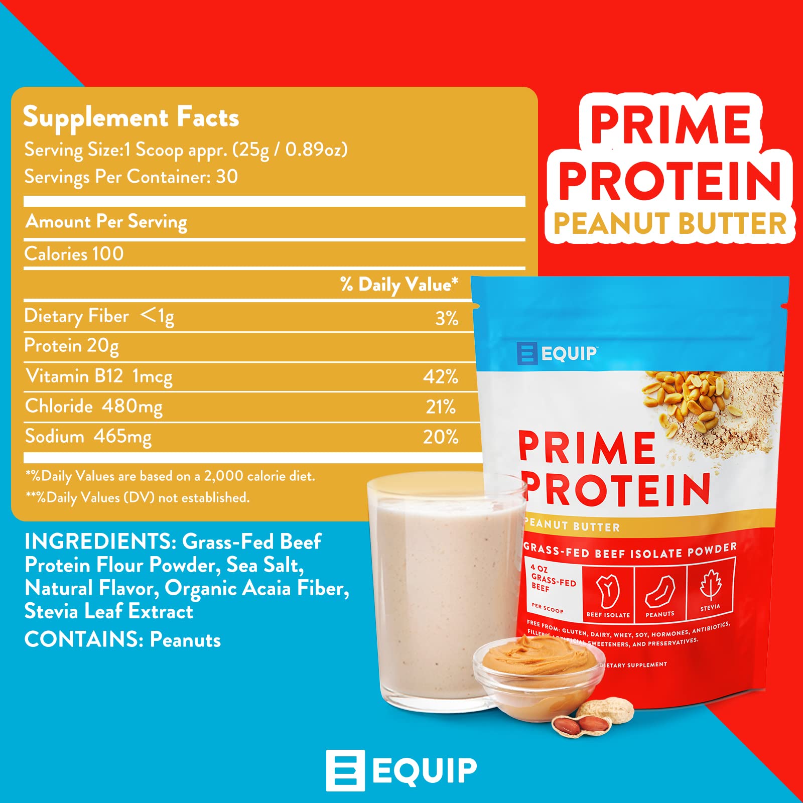 Equip Foods Prime Protein - Grass Fed Beef Protein Powder Isolate - Paleo and Keto Friendly EquipBuy Supplements Australia