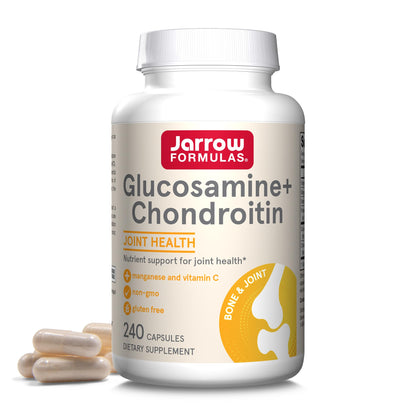 Jarrow Formulas Glucosamine + Chondroitin - 240 Capsules - Nutrient Support - Dietary Supplement for Joint Health - with Vitamin C & Manganese - 60 Servings Jarrow FormulasBuy Supplements Australia