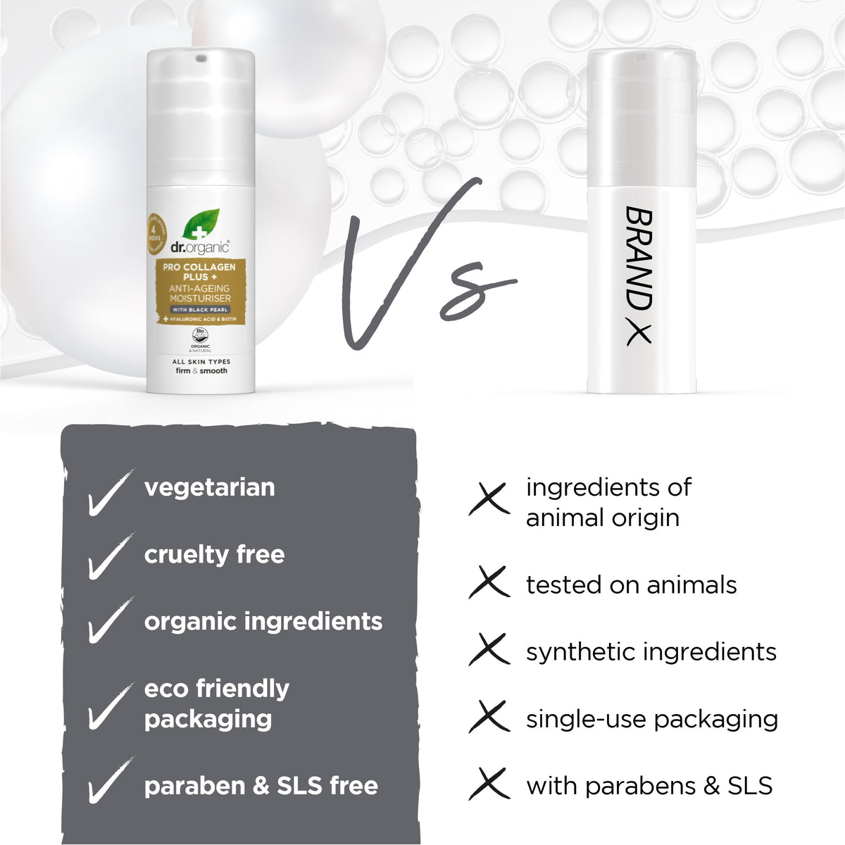 Dr. Organic Pro Collagen Plus + Anti-Ageing Moisturiser with Black Pearl | Firm & Smooth Skin, Reduces Wrinkles, (All Skin Types) Natural, Certified Organic, Paraben & SLS-Free, 50 mL / 1.7 fl oz Dr. Organic buy supplements Au