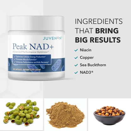 Juvenon Peak NAD+ | Advanced Cellular Health and Regeneration Formula | Boost NAD+ Levels, Support Cellular Vitality, and Promote Natural Renewal JuvenonBuy Supplements Australia