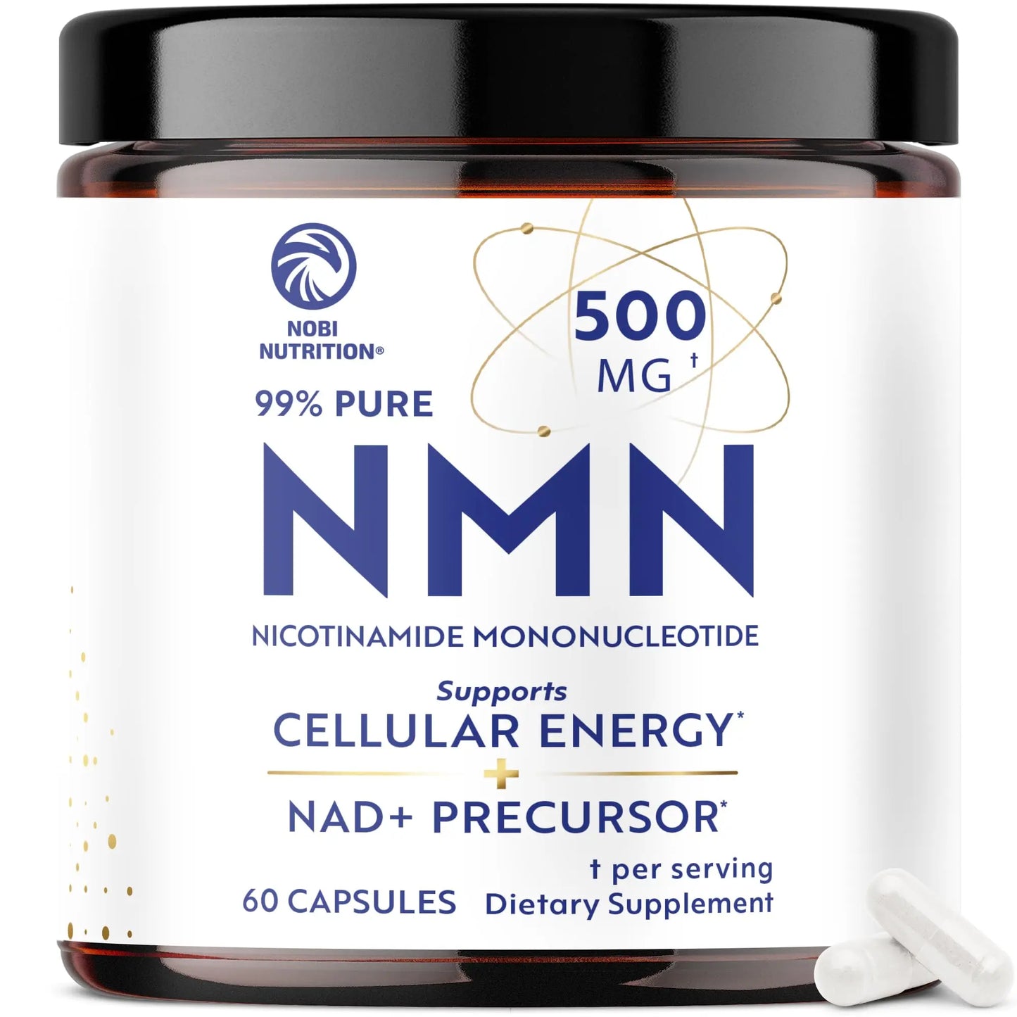 NMN Supplement 500mg | 99% Pure | NAD+ Precursor for Cellular Energy, Longevity, Repair, and Healthy Aging Support | Third-Party Tested & Non-GMO | Nicotinamide Mononucleotide | 60 NMN Capsules Nobi NutritionBuy Supplements Australia