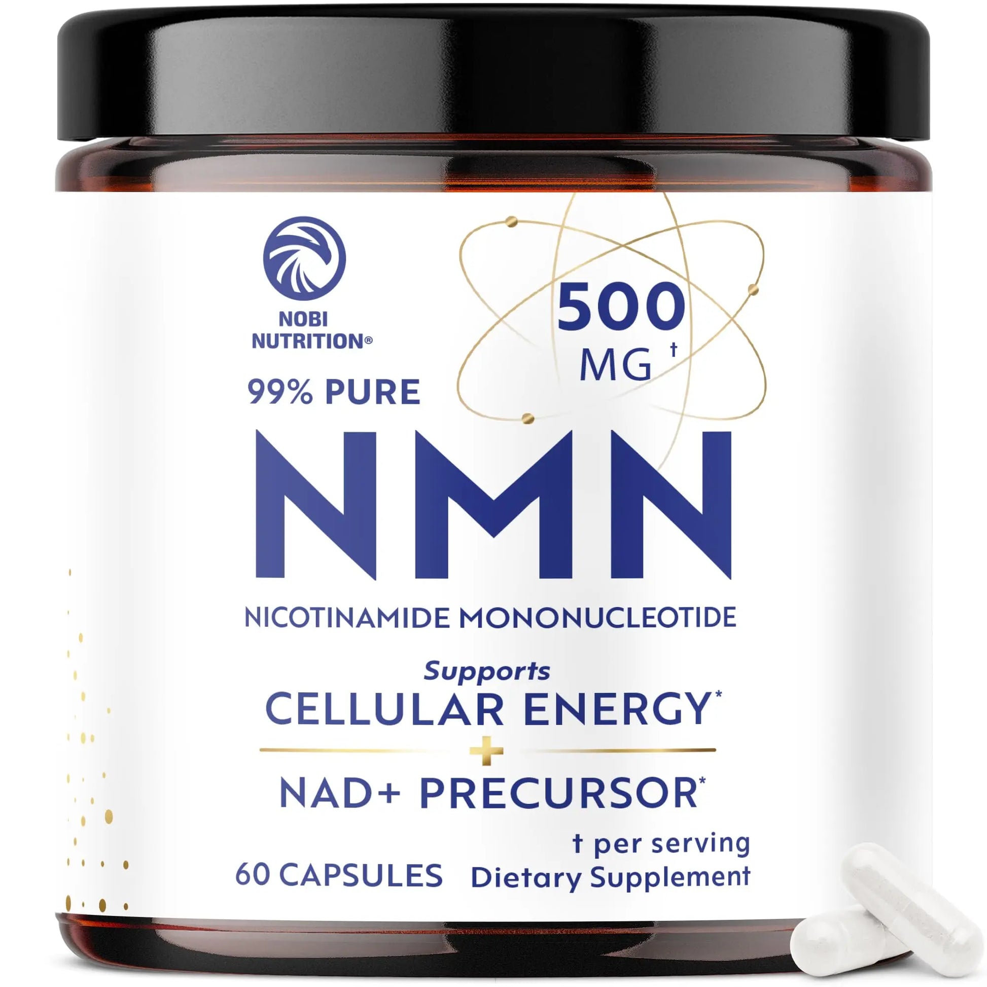NMN Supplement 500mg | 99% Pure | NAD+ Precursor for Cellular Energy, Longevity, Repair, and Healthy Aging Support | Third-Party Tested & Non-GMO | Nicotinamide Mononucleotide | 60 NMN Capsules Nobi NutritionBuy Supplements Australia