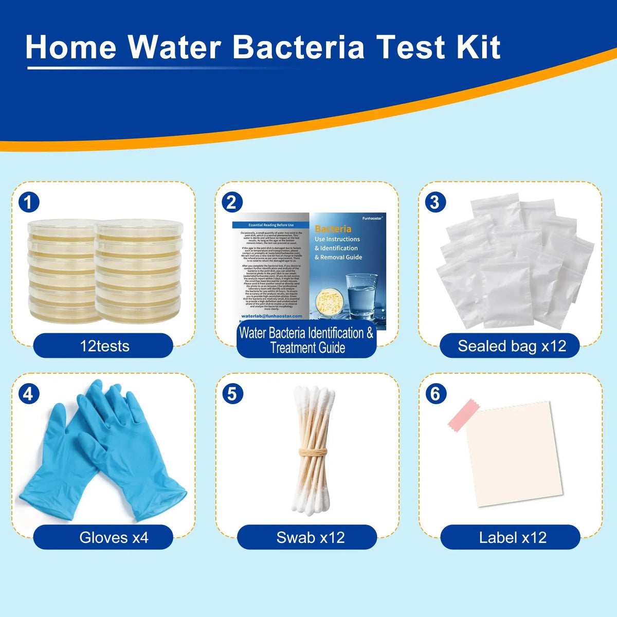 Bacteria Test Kits for Drinking Water - 12 Tests Detect Coliform, E.coli & All Bacteria | Home Quality Testing Kit for Well, Tap, Pool, Hot Tub & City Water | Easy DIY Tester with Free Lab Analysis FunhaostarBuy Supplements Australia