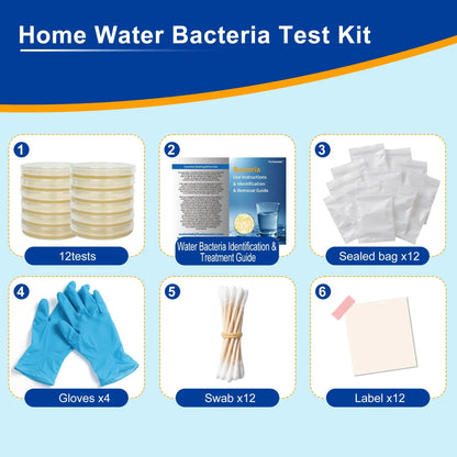 Bacteria Test Kits for Drinking Water - 12 Tests Detect Coliform, E.coli & All Bacteria | Home Quality Testing Kit for Well, Tap, Pool, Hot Tub & City Water | Easy DIY Tester with Free Lab Analysis FunhaostarBuy Supplements Australia