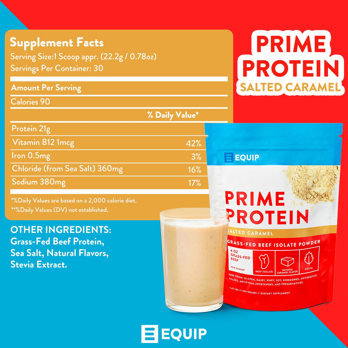 Equip Foods Prime Protein - Grass Fed Beef Protein Powder Isolate - Paleo and Keto EquipBuy Supplements Australia