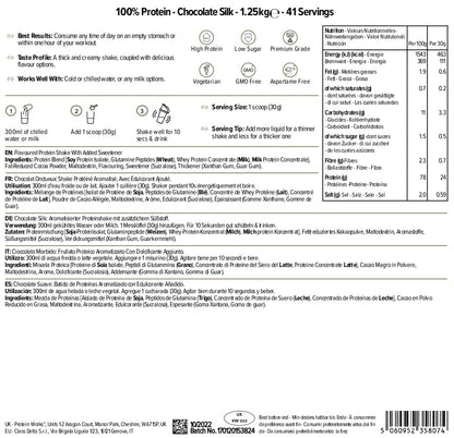Protein Works - 100% Protein, 1.25kg, High Protein Blend, 41 Servings, Chocolate Silk Protein WorksBuy Supplements Australia