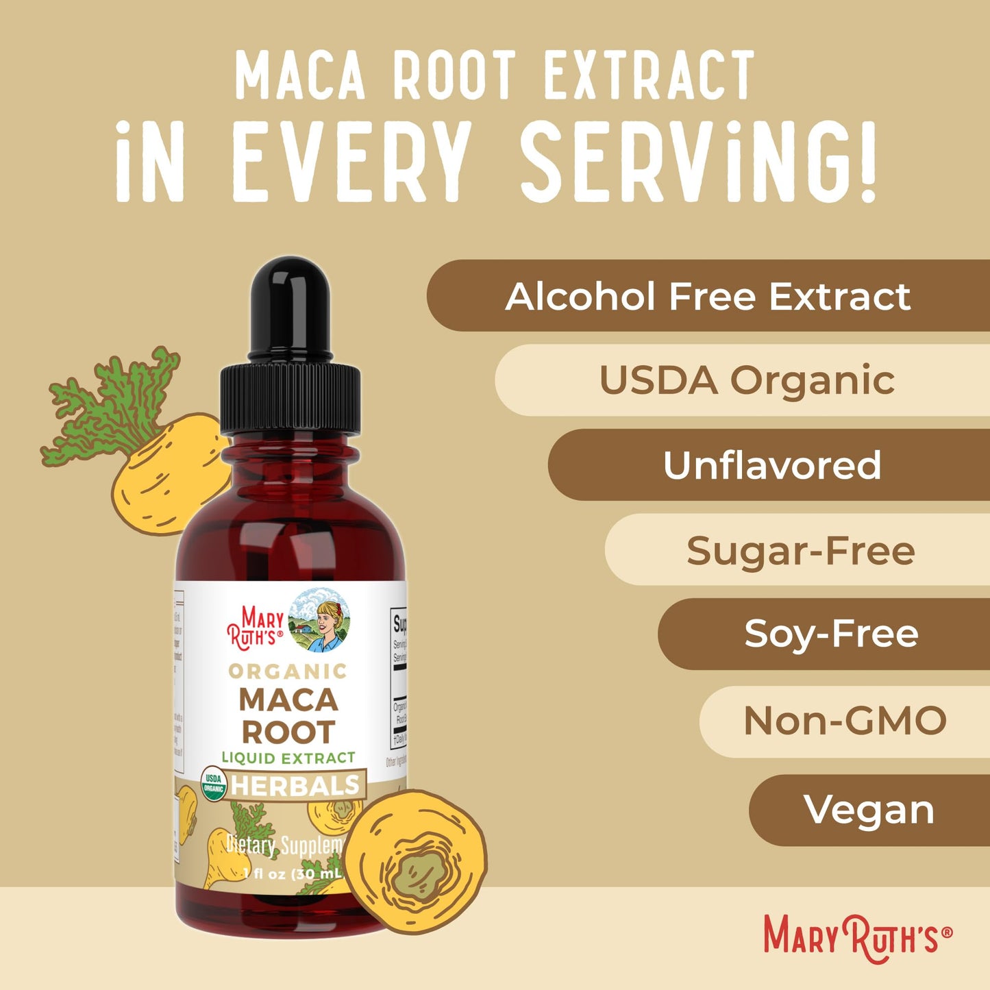 MaryRuth’s USDA Organic Maca Root Liquid Drops | Vegan | Non-GMO | Gluten Free | Alcohol Free | 1 Fl Oz MARYRUTH'SBuy Supplements Australia
